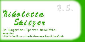 nikoletta spitzer business card